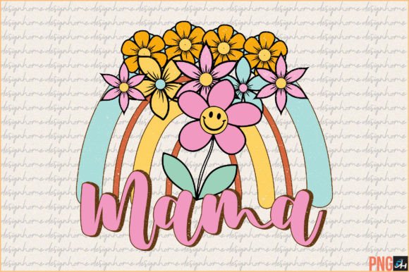 Download Retro Mama Boho Rainbow Png Sublimation - Sublimation Collection
