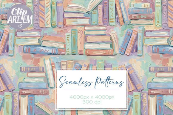 Download Bookworm Seamless Pattern Pastel Colors - Pattern Collection