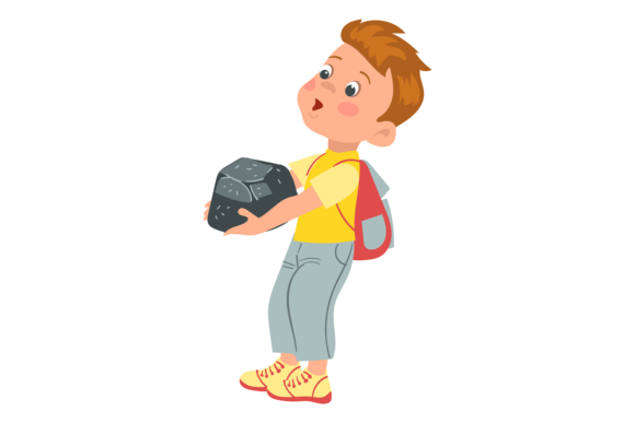 Download Surprised Boy Found Unusual Stone. Young - Unusual Collection