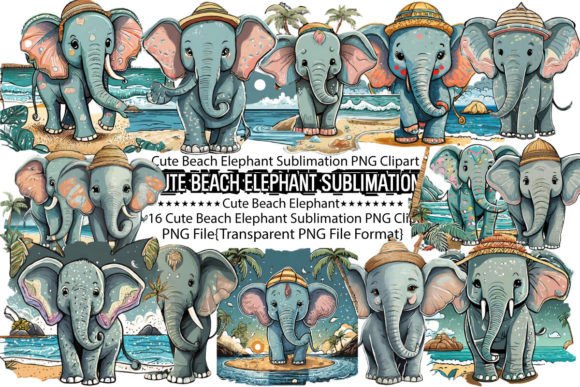 Download Cute Beach Elephant Sublimation Bundle - Sublimation Collection